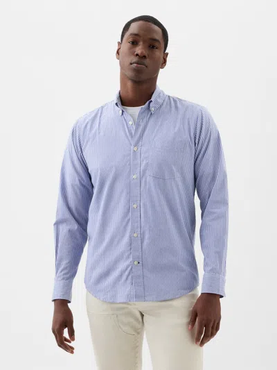 Gap Factory Stretch Poplin Shirt In Standard Fit In Purple