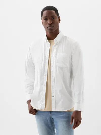 Gap Factory Stretch Poplin Shirt In Standard Fit In White