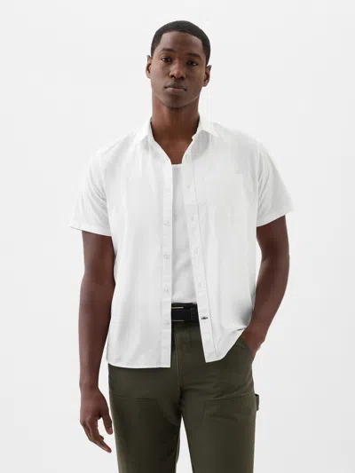 Gap Factory Stretch Poplin Shirt In Standard Fit In White