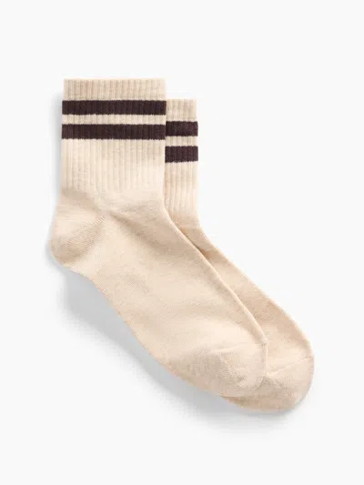 Gap Factory Stripe Crew Socks In Cream And Beige