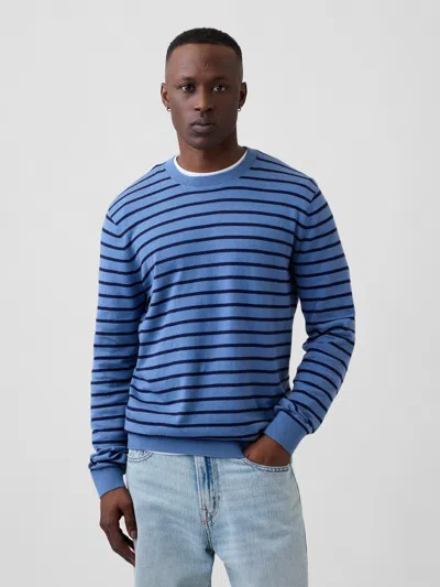 Gap Factory Stripe Crewneck Sweater In Bainbridge Blue