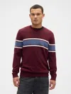 Gap Factory Stripe Crewneck Sweater In Brown