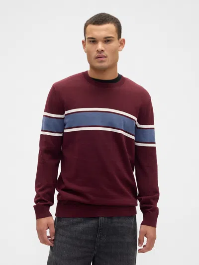 Gap Factory Stripe Crewneck Sweater In Brown