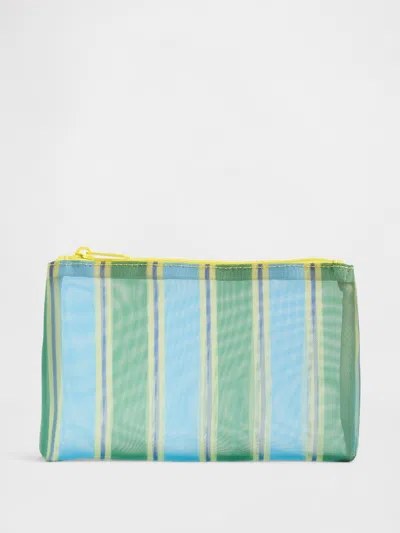 Gap Factory Stripe Zip Pouch In Green
