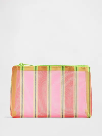Gap Factory Stripe Zip Pouch In Pink