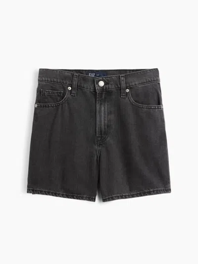 Gap Factory Supersoft Denim Midi Shorts In Black Wash