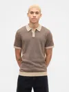 Gap Factory Sweater Polo Shirt Shirt In Brown
