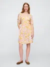 Gap Factory Sweetheart Puff Sleeve Mini Dress In Multi