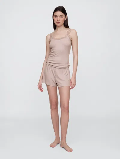Gap Factory Tencel™ Ribbed Pj Shorts In Neutral