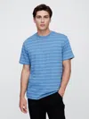 Gap Factory Texture-stripe Original Pocket T-shirt In Blue