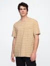 Gap Factory Texture-stripe Original Pocket T-shirt In Brown