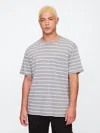 Gap Factory Texture-stripe Original Pocket T-shirt In Gray