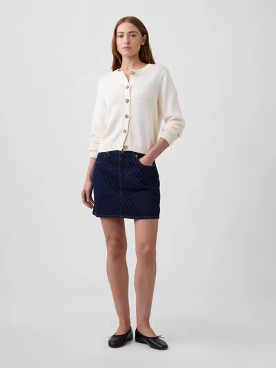 Gap Factory Textured Denim Mini Skirt In Multi