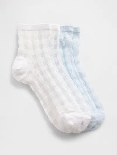 Gap Factory Textured Mesh Crew Socks (2-pack) In Blue