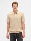 Gap Factory Textured Sweater Polo Shirt Shirt In Brown