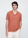 Gap Factory Textured Sweater Vacay Shirt In Orange
