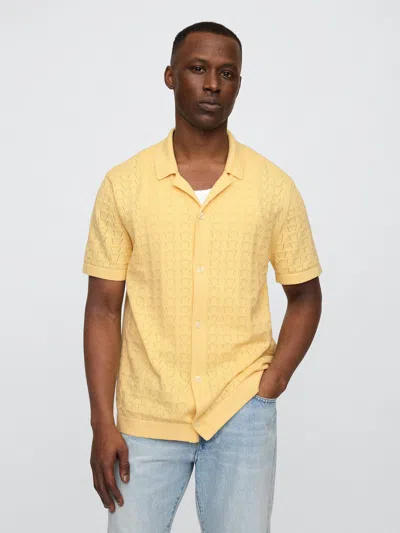 Gap Factory Textured Sweater Vacay Shirt In Yellow