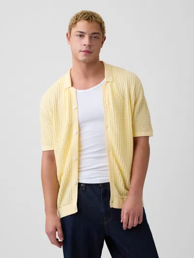 Gap Factory Textured Sweater Vacay Shirt In Yellow