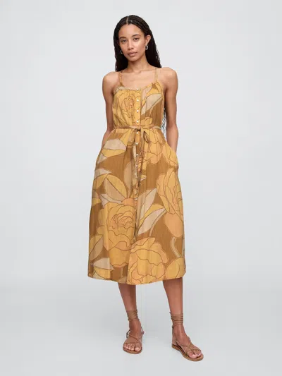 Gap Factory Tie-waist Scoopneck Maxi Dress In Multi