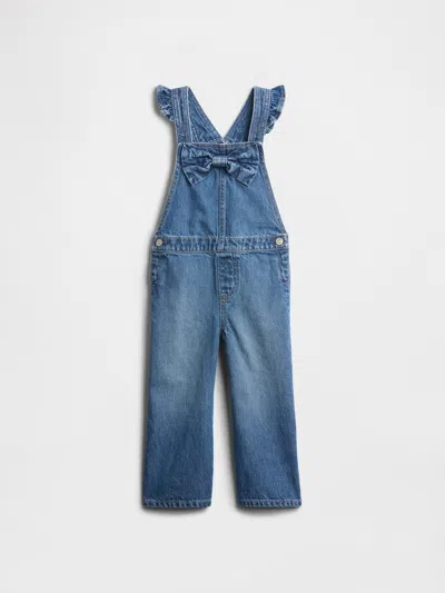 Gap Factory Babies' Toddler Denim Bow Overalls In Blue