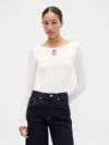 Gap Factory Twist Boatneck Top In White