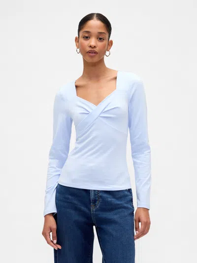 Gap Factory Twist-front Sweetheart Top In Blue