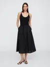 Gap Factory Twist-strap Scoopneck Midi Dress In Black