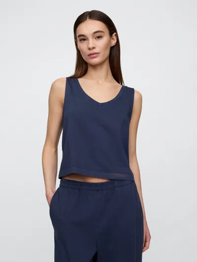 Gap Factory V-neck Pj Shell Tank Top In Blue
