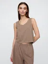 Gap Factory V-neck Pj Shell Tank Top In Brown