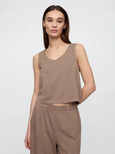 Gap Factory V-neck Pj Shell Tank Top In Brown