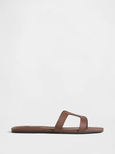 Gap Factory Vegan-leather Flip Flops In Brown