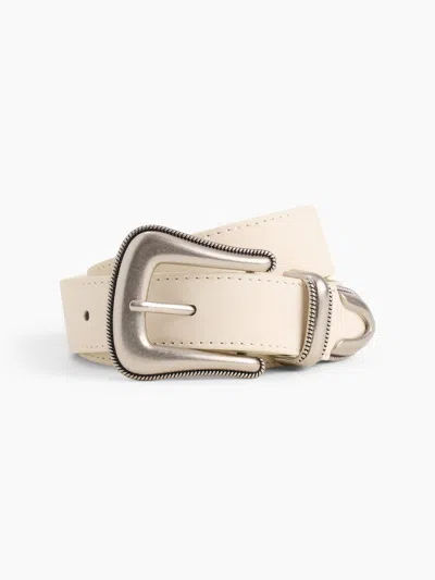 Gap Factory Vegan-suede Western Belt In Tan Chino