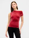 Gap Factory Velour One-shoulder Top In Red