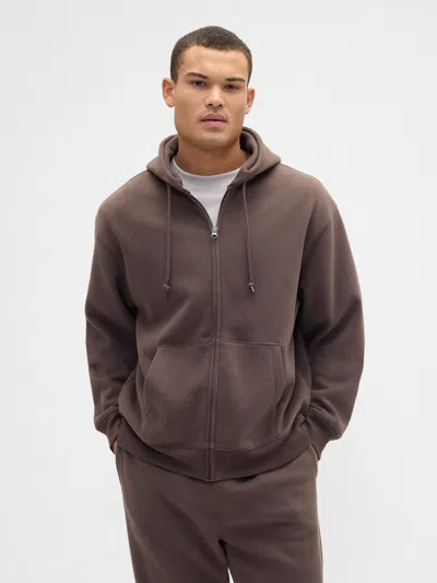Gap Factory Vintage Soft Oversized Zip Hoodie In Brown