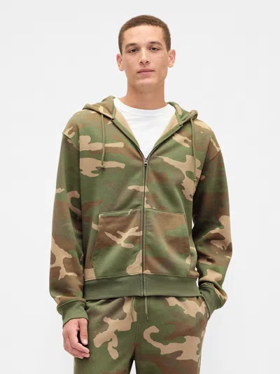 Gap Factory Vintage Soft Oversized Zip Hoodie In Green