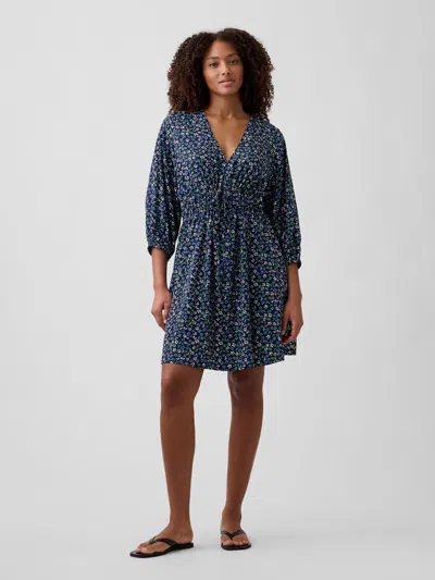 Gap Factory V-neck Mini Dress In Multi