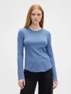 Gap Factory Waffle-knit Crewneck T-shirt In Blue