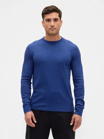 Gap Factory Waffle-knit Crewneck T-shirt In Blue