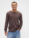 Gap Factory Waffle-knit Crewneck T-shirt In Brown