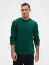 Gap Factory Waffle-knit Crewneck T-shirt In Green