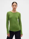 Gap Factory Waffle-knit Crewneck T-shirt In Green