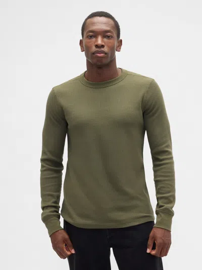 Gap Factory Waffle-knit Crewneck T-shirt In Green