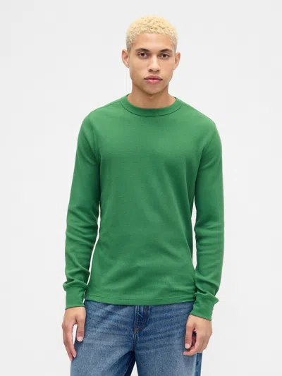 Gap Factory Waffle-knit Crewneck T-shirt In Green