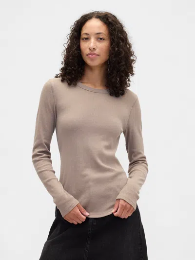 Gap Factory Waffle-knit Crewneck T-shirt In Neutral