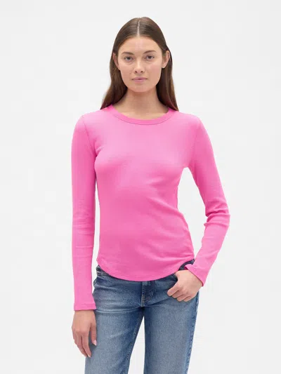Gap Factory Waffle-knit Crewneck T-shirt In Pink