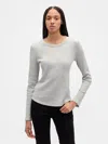 Gap Factory Waffle-knit Crewneck T-shirt In White