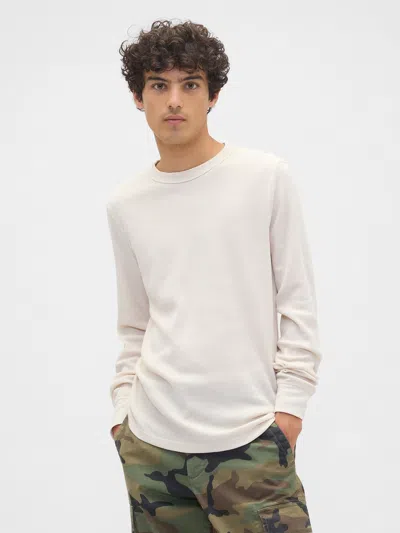 Gap Factory Waffle-knit Crewneck T-shirt In White