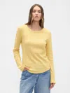 Gap Factory Waffle-knit Crewneck T-shirt In Yellow