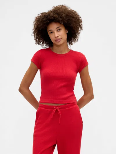 Gap Factory Waffle-knit Pj T-shirt In Red