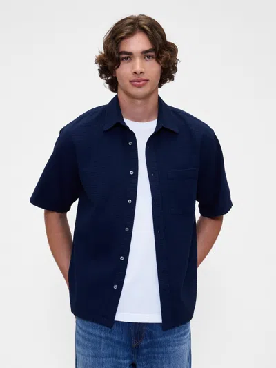 Gap Factory Waffle Shirt In Boxy Fit In Blue